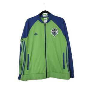 Adidas Seattle Sounders Soccer Blue Green Full Zip Track Jacket XL Sports Travel